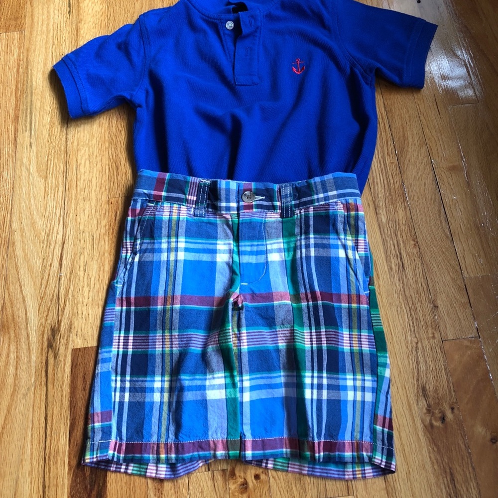 Boys Plaid Polo Shorts! ❤️💙💚=👚